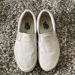 White slip on vans
